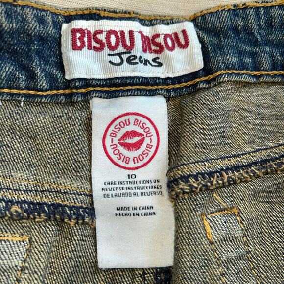 Vtg 90s BISOU BISOU Blue Faded Stretch Cotton Denim Mermaid Maxi Skirt 10 - Picture 8 of 11